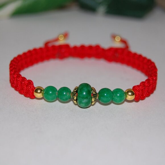 Jade Good Luck Bracelet,Lunar New Year Bracelet,Fung Shui Bracelet,Gift - Picture 2 of 2